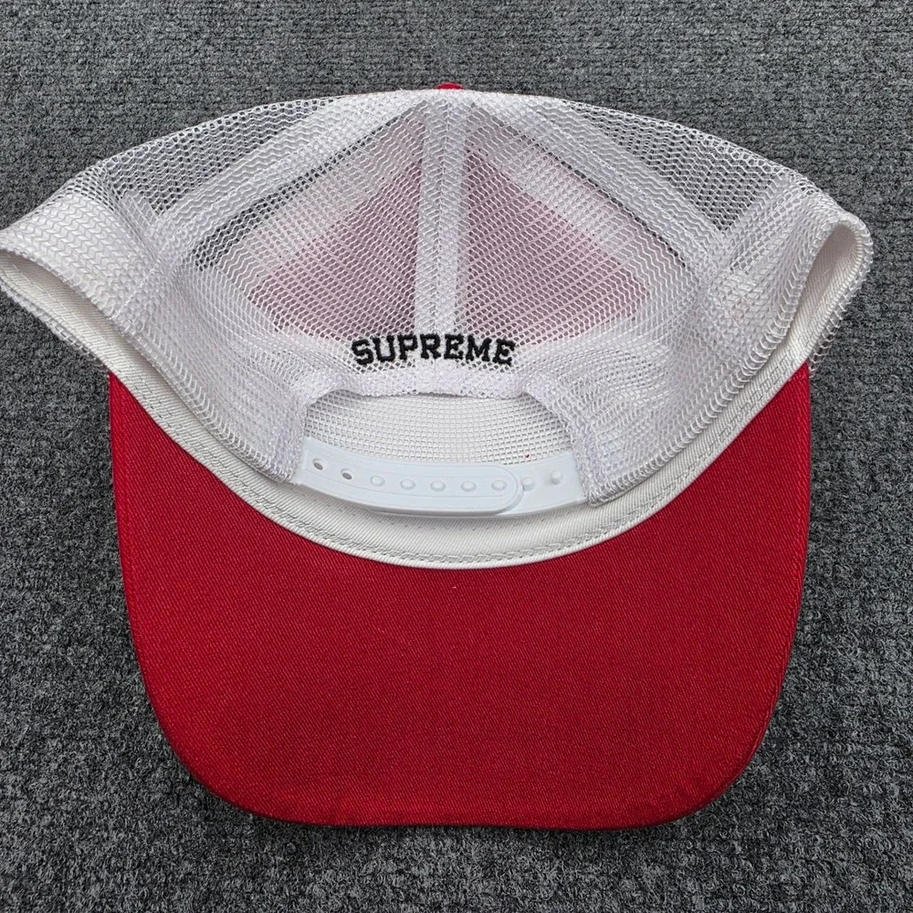 SUPREME Western Embroidered Mesh Back Trucker Hat Red SS26 New In Bag In Hand